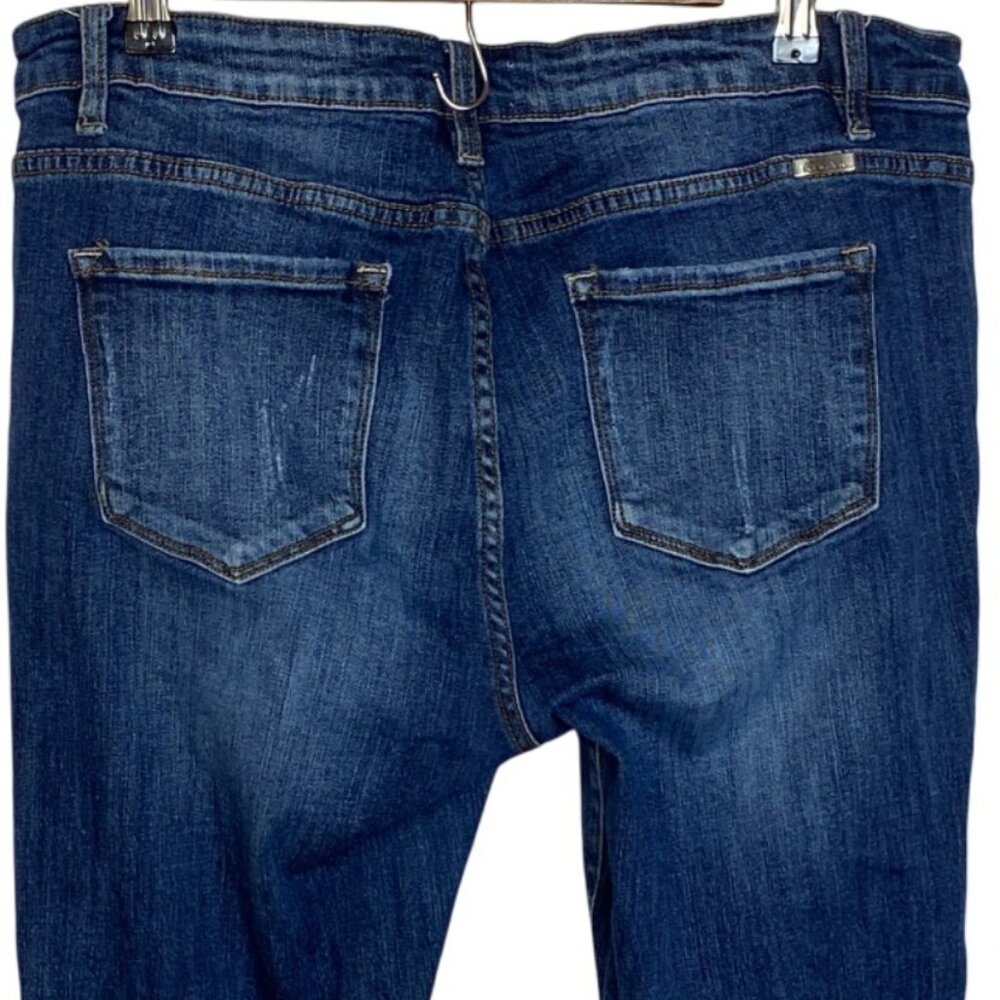 KanCan Tobie Mid Rise Distressed Ripped Super Skinny Blue Jeans Women's Size XL - Picture 5 of 9